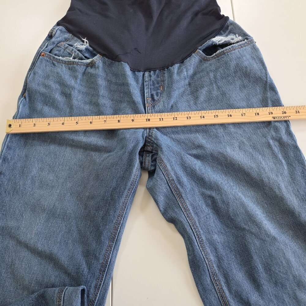 Old Navy Maternity Jean Women 10 / 10L Blue Taper High Rise Cropped Cotton Denim - Picture 14 of 16